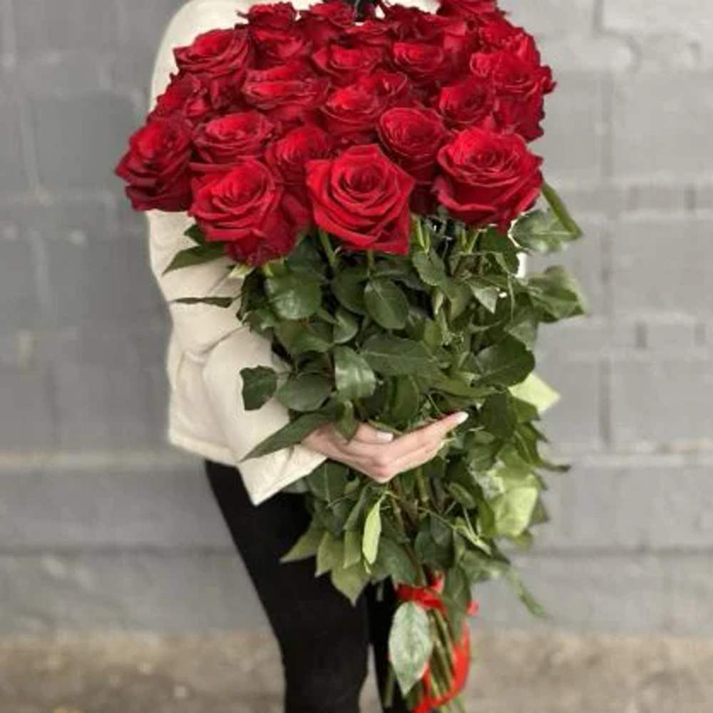 Букет из 25 роз 100 см.